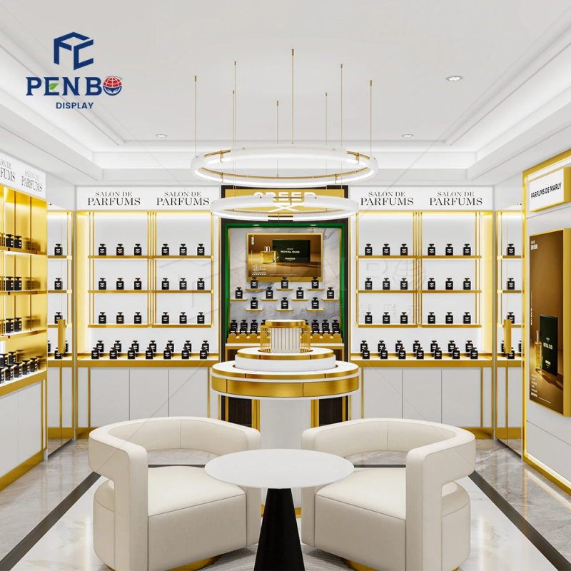 Perfume Fragrance Bar - ตู้โชว์น้ำหอมสไตล์อาหรับสุดหรูแบบกำหนดเอง ตู้โชว์น้ำหอมติดผนังแบบสั่งทำ เฟอร์นิเจอร์สำหรับน้ำหอม