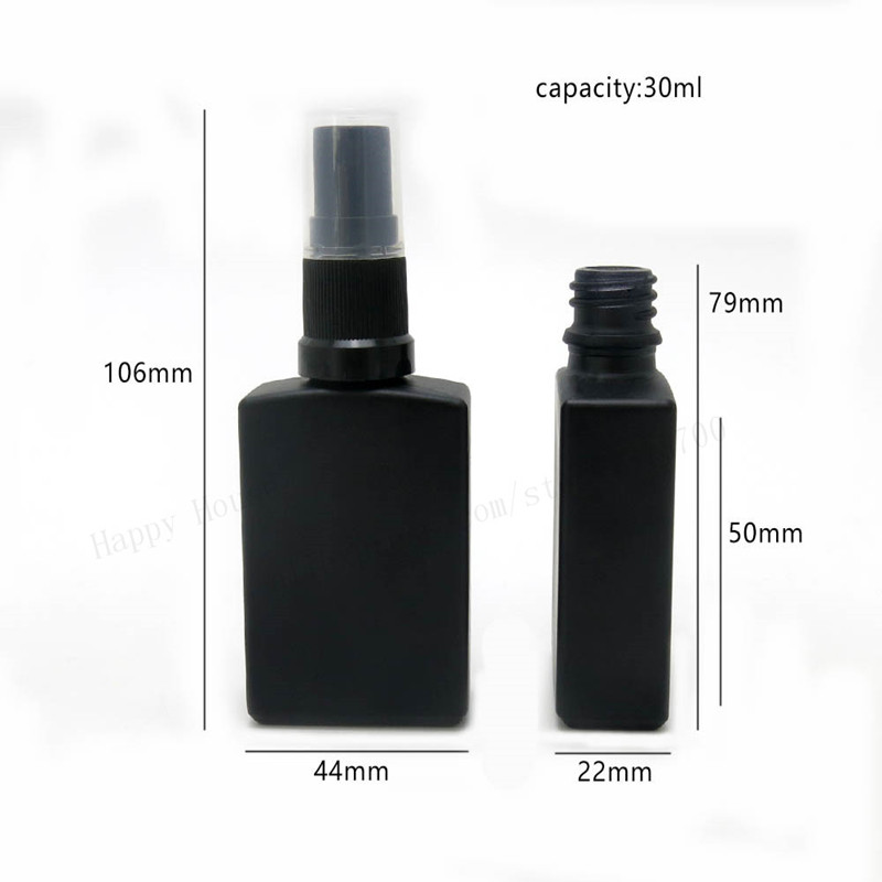 Perfume X - ขวดสเปรย์น้ำหอมแก้วสีดำสี่เหลี่ยมขนาด 30 มล. จำนวน 12 ขวด
