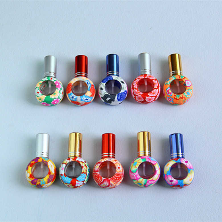 Perfume X - 8มิลลิลิตรx 10ชิ้น/จำนวนมากแก้วรอบที่ว่างเปล่า+ดินโพลิเมอร์น้ำหอมขวดกับโกลเด้นS Payerเครื่องฉีดน้ำแบบพกพากลิ่นหอมภาชนะของขวัญ